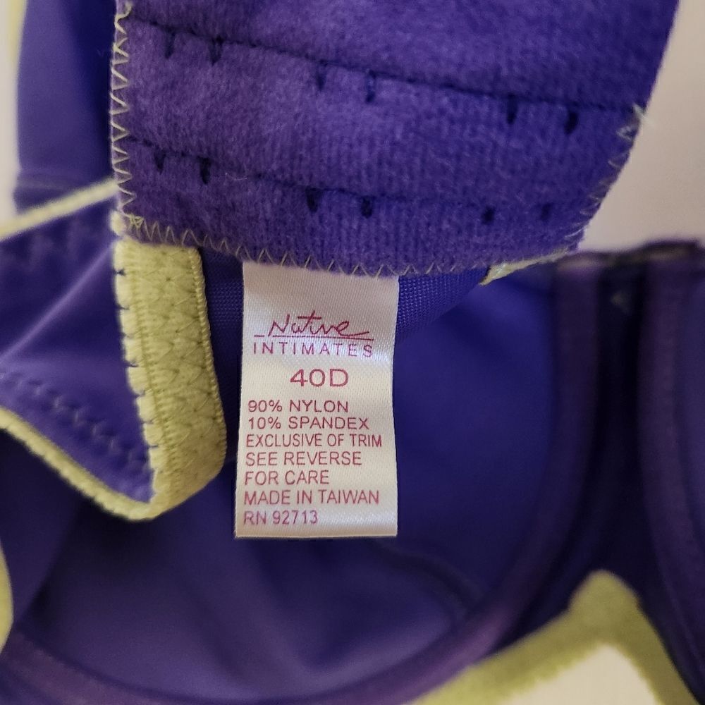 Native Intimates Underwire Adjustable Strap Bra Size 40D - Picture 6 of 6